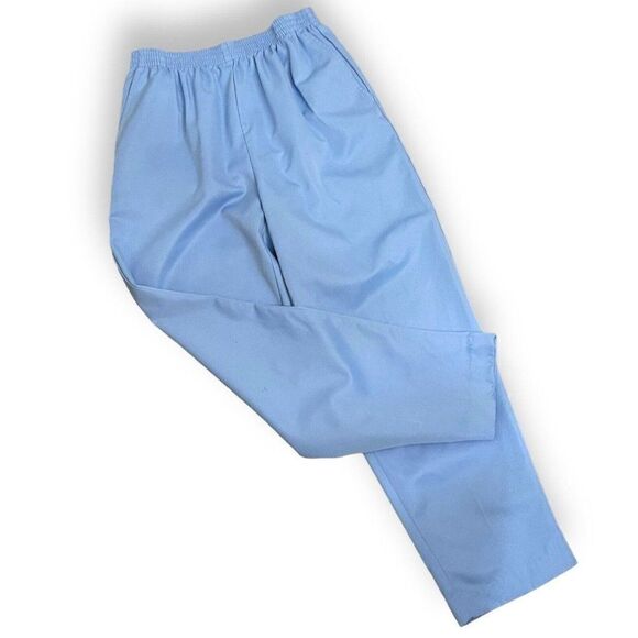 Alfred Dunner Pull On Pants Women's 10 Petite Light Blue Pockets Retro Business - Picture 1 of 13